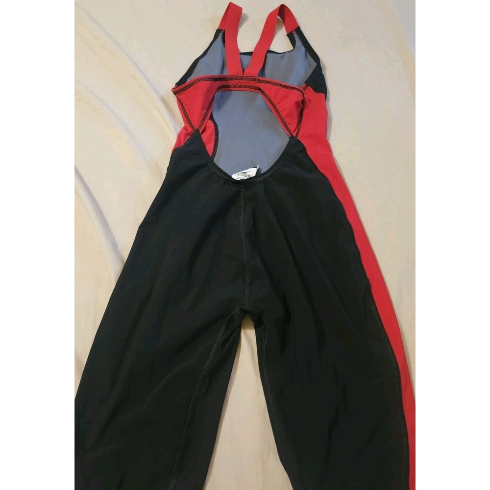 Speedo Women's Powerplus Solid Kneeskin Swimsuit Swimsuit Competitive EUC 6/32 - Picture 4 of 4